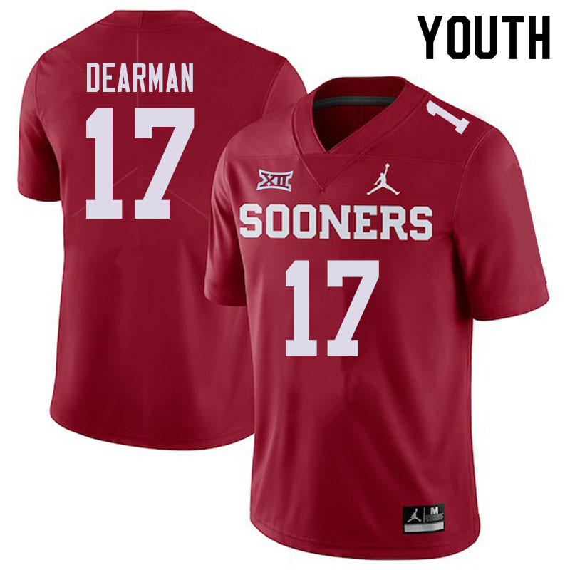 Jordan Brand Youth #17 Ty DeArman Oklahoma Sooners College Football Jerseys Sale-Crimson